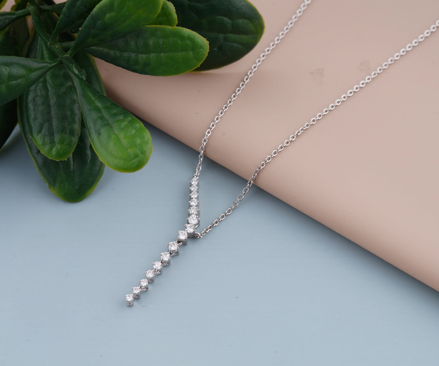 Round Shaped Lab Diamond Y-Necklace