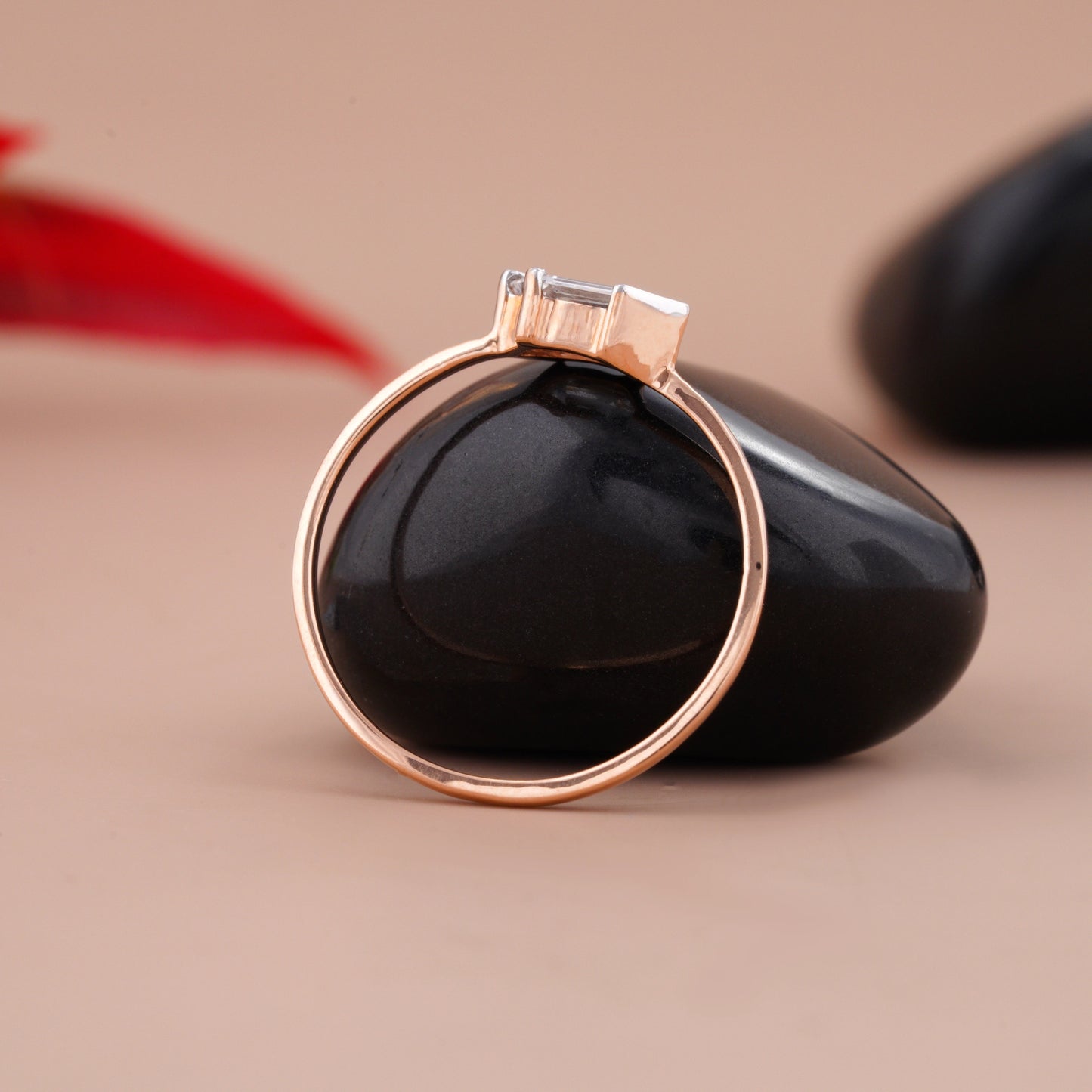 Long Hexagon Diamond Cut Ring