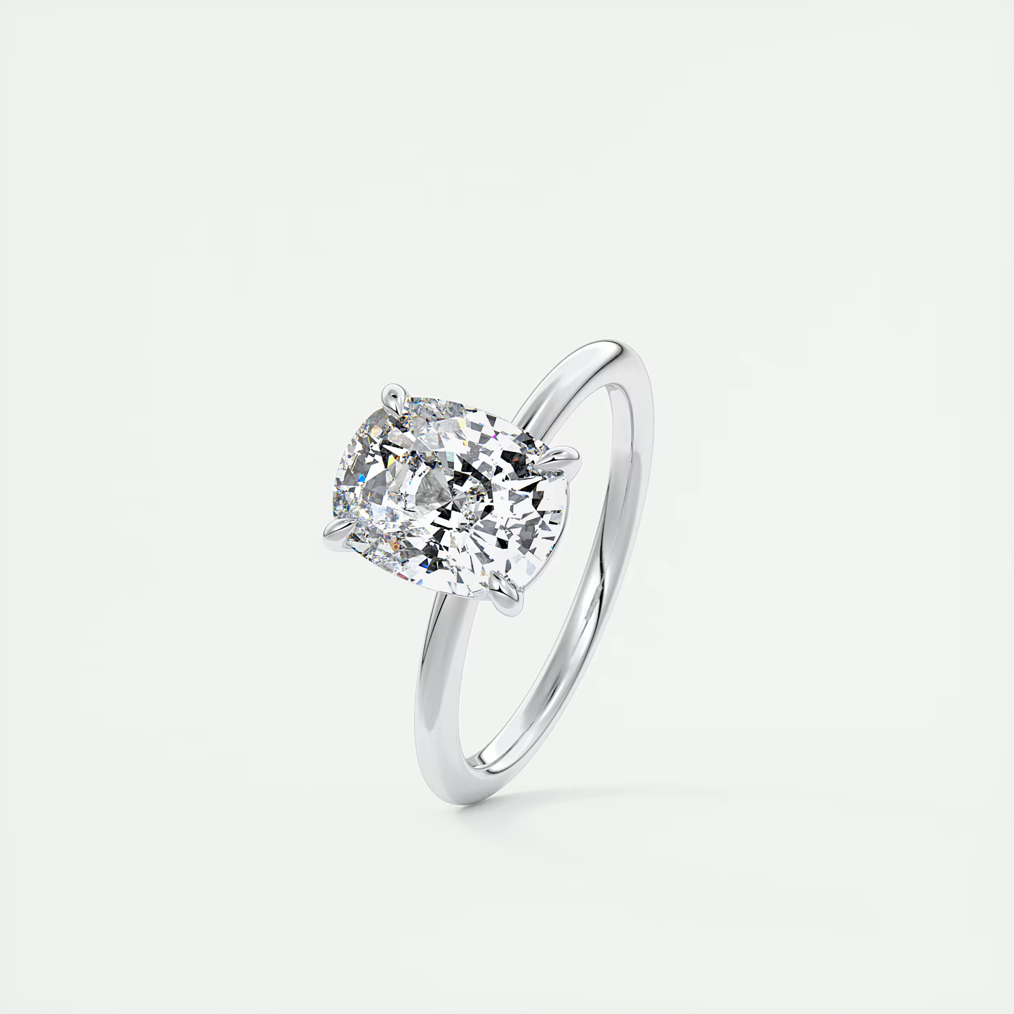 Elongated Cushion Cut Diamond Ring 5 Carat