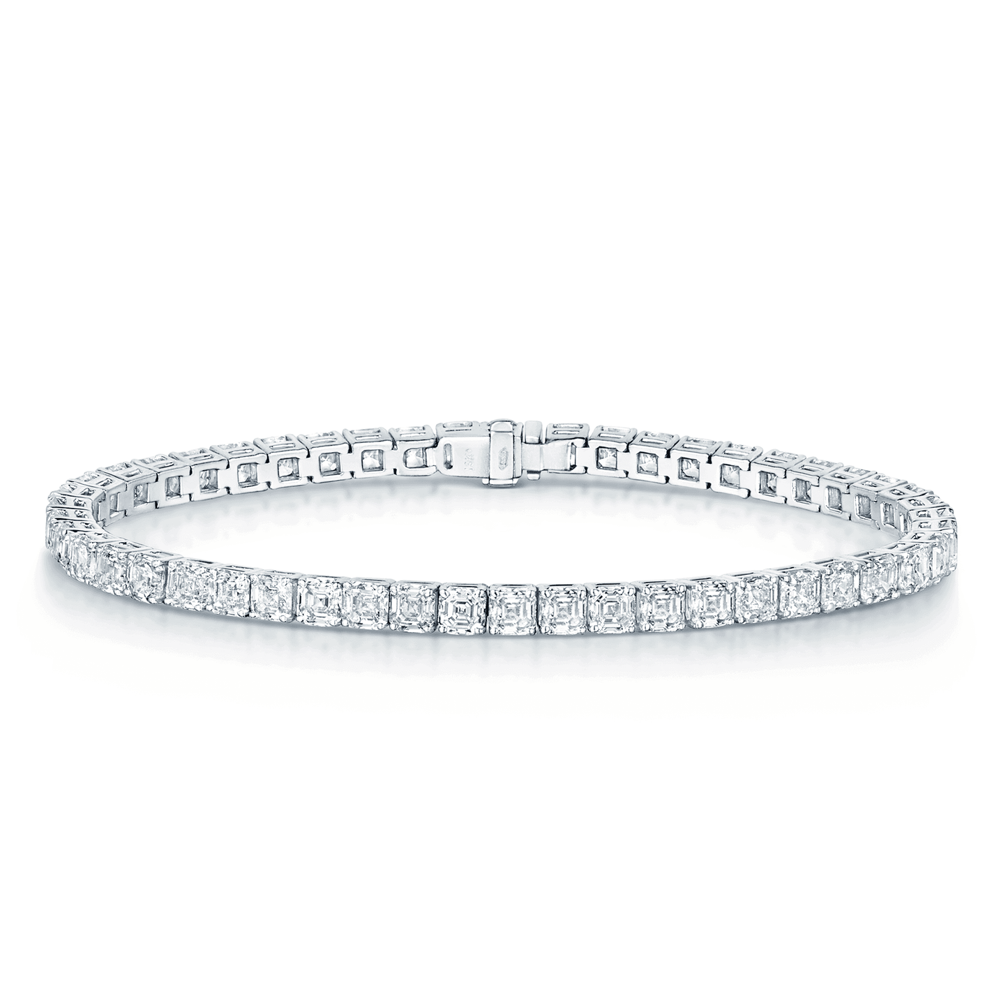 14K White Gold 2 Carat Round Brilliant Lab-Grown Diamond Tennis Bracelet with Classic, Four-Prong Setting