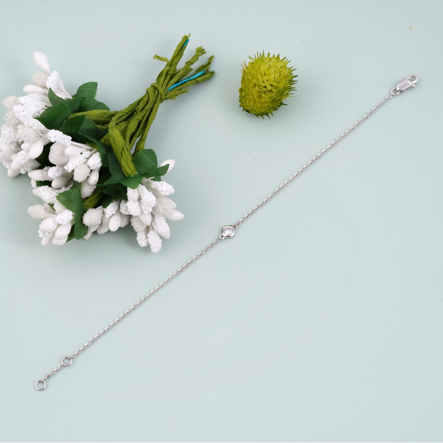 Minimalist Solitaire Round Diamond Bracelet in 14K Gold – Lab Grown & Bezel Set