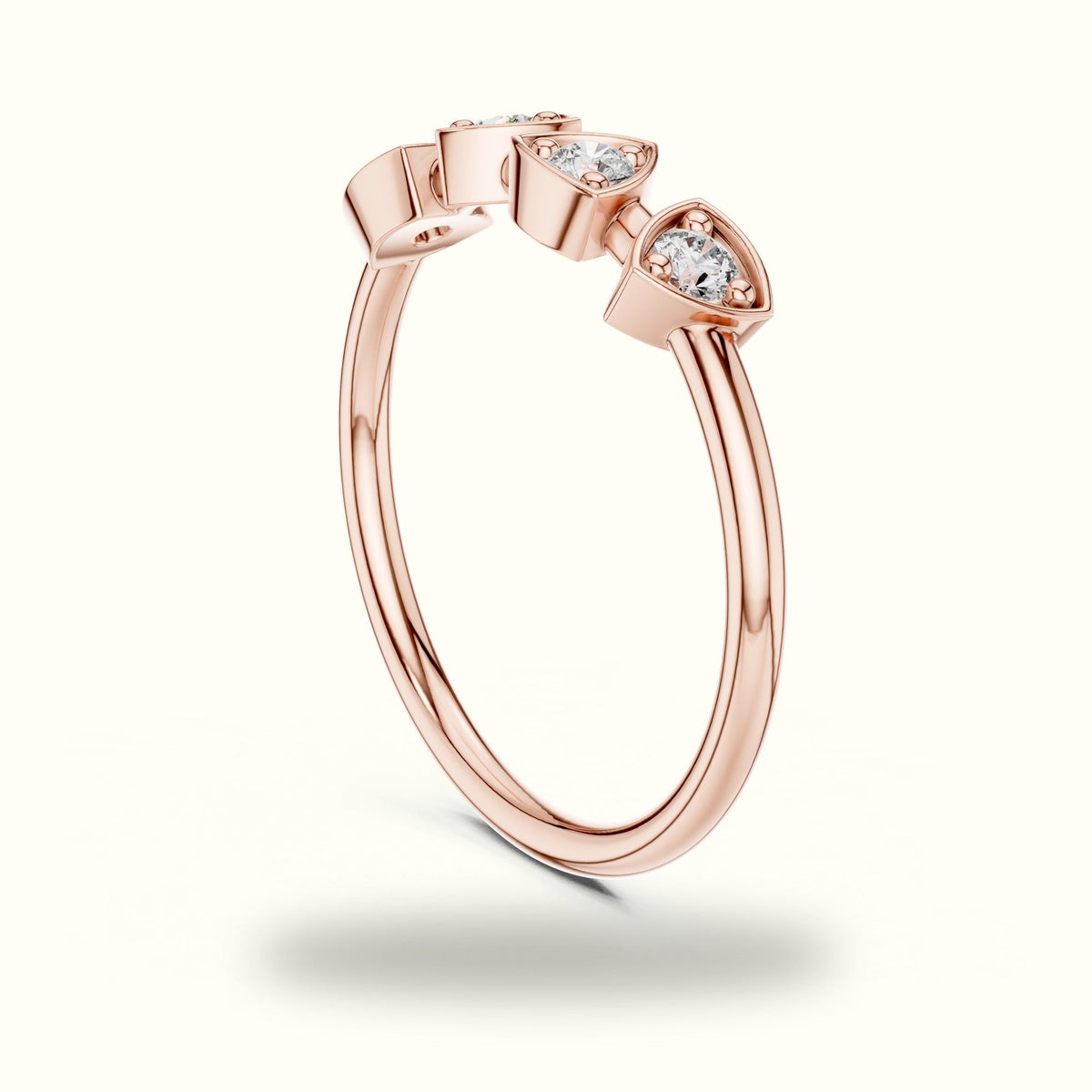 Round Station Lab-Grown Diamond Multi-Stone Ring — Rose gold, view 1 | Crystal N Cuts