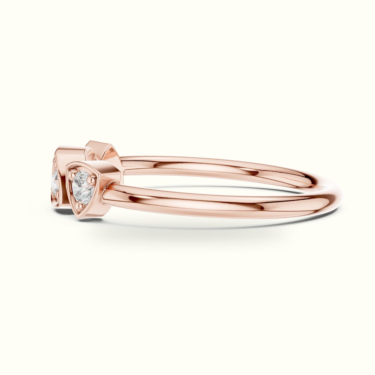 Round Station Lab-Grown Diamond Multi-Stone Ring — Rose gold, view 3 | Crystal N Cuts