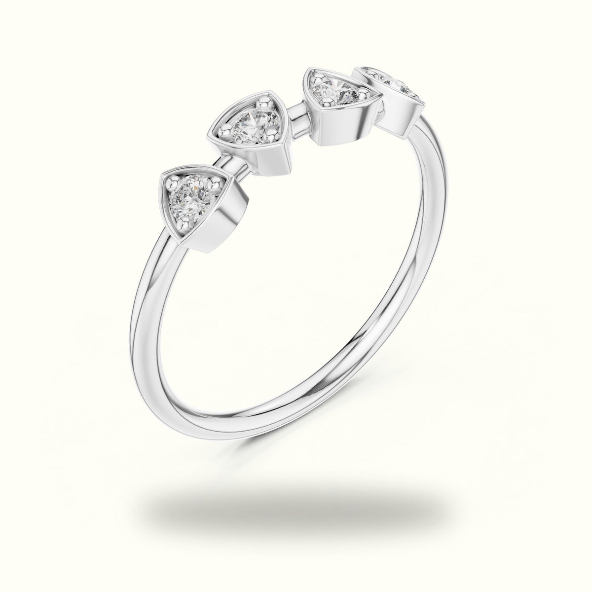 Round Station Lab-Grown Diamond Multi-Stone Ring — White gold, view 2 | Crystal N Cuts