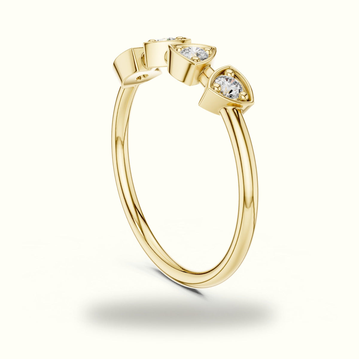 Round Station Lab-Grown Diamond Multi-Stone Ring — Yellow gold, view 1 | Crystal N Cuts