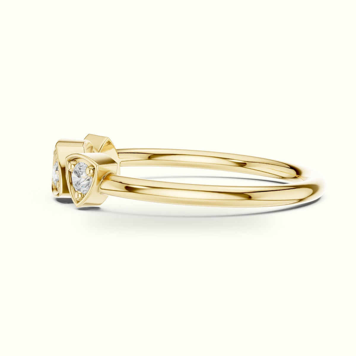 Round Station Lab-Grown Diamond Multi-Stone Ring — Yellow gold, view 3 | Crystal N Cuts