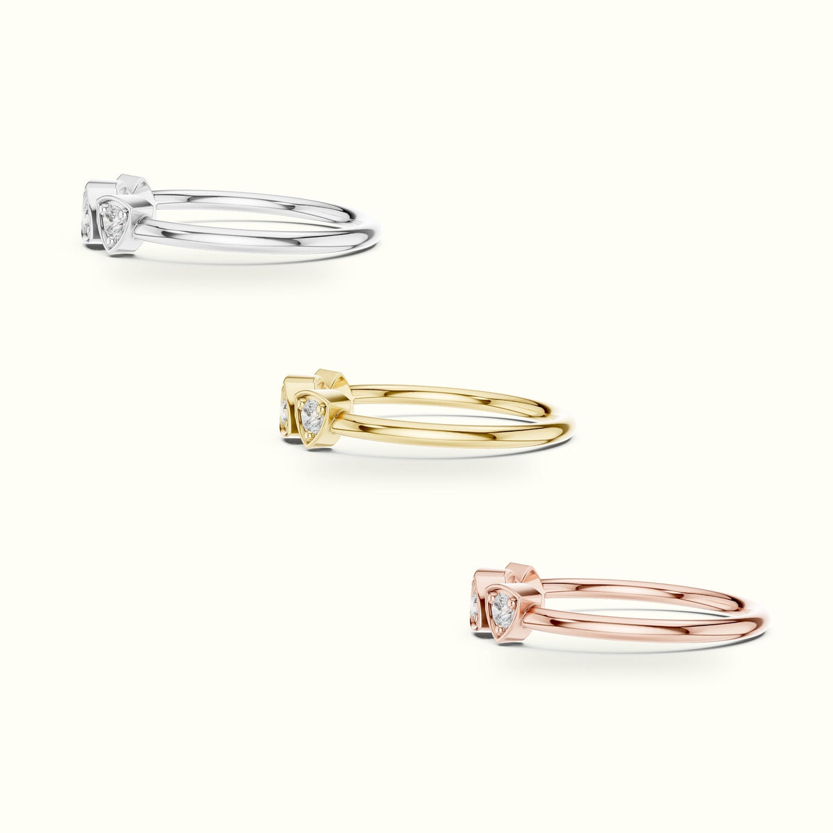 Round Station Lab-Grown Diamond Multi-Stone Ring — White gold, in yellow, white and rose gold | Crystal N Cuts