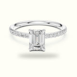 Emerald Shape Four Prong Solitaire Ring