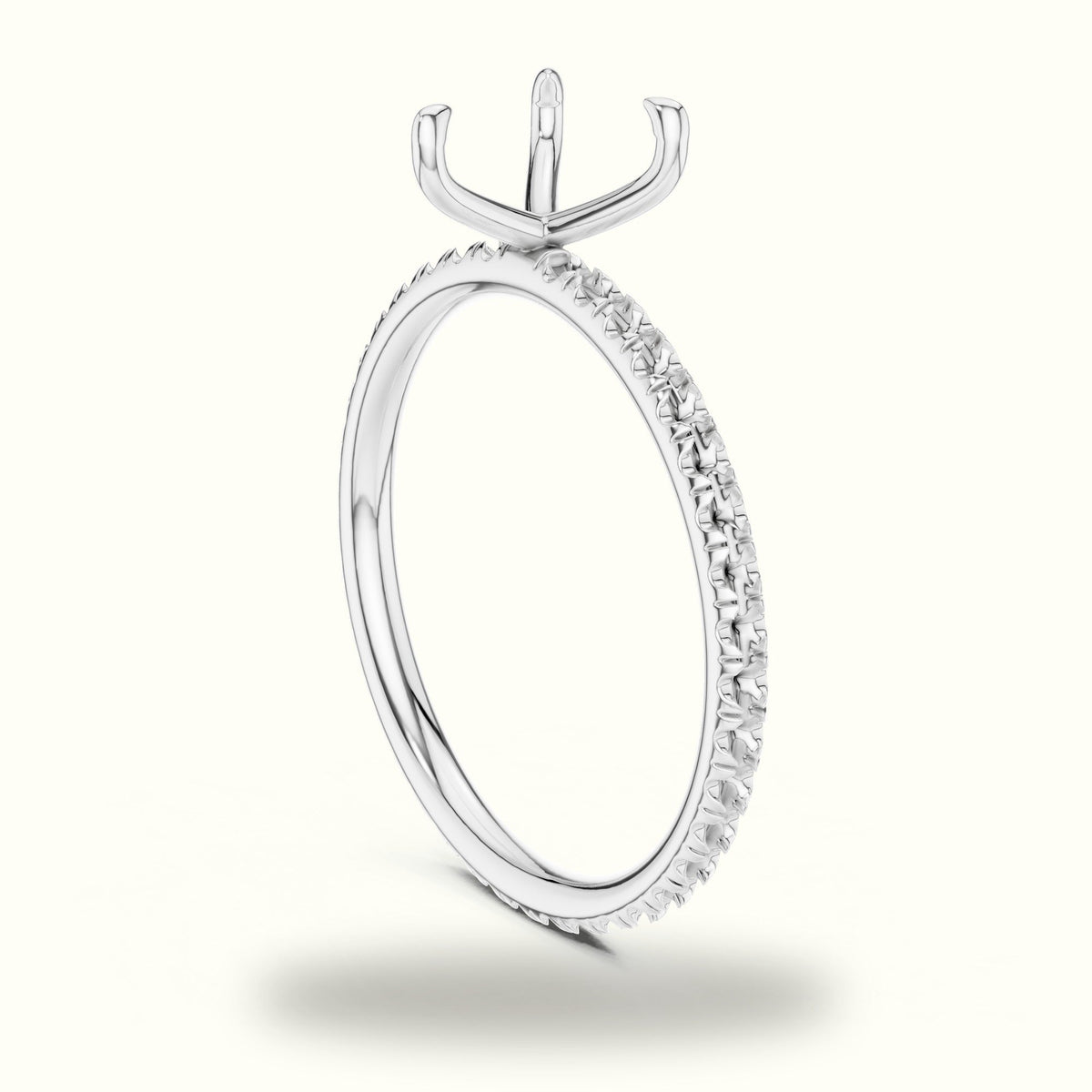 Heart Peg Head Lab-Grown Diamond Solitaire Ring — White gold, view 1 | Crystal N Cuts