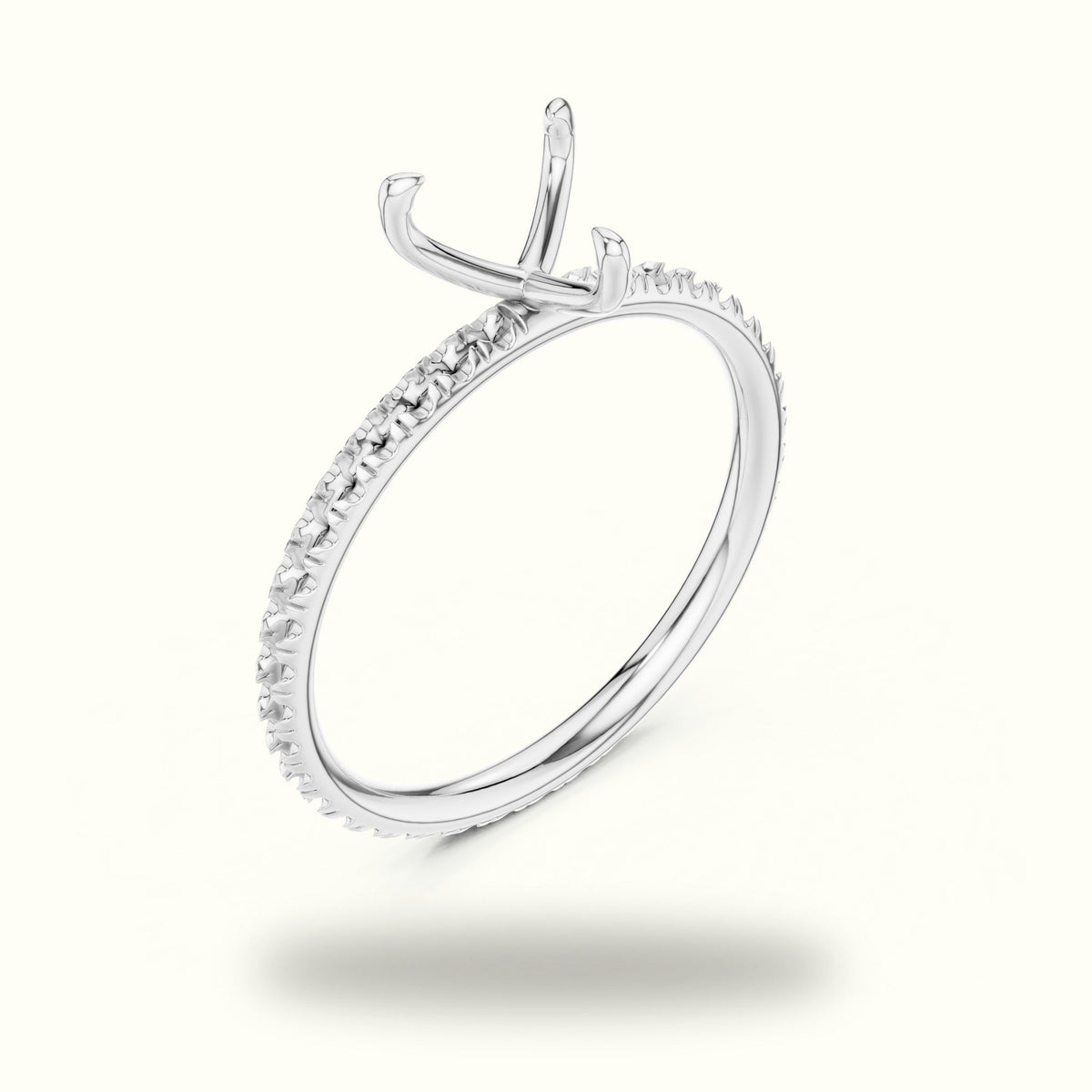 Heart Peg Head Lab-Grown Diamond Solitaire Ring — White gold, view 2 | Crystal N Cuts