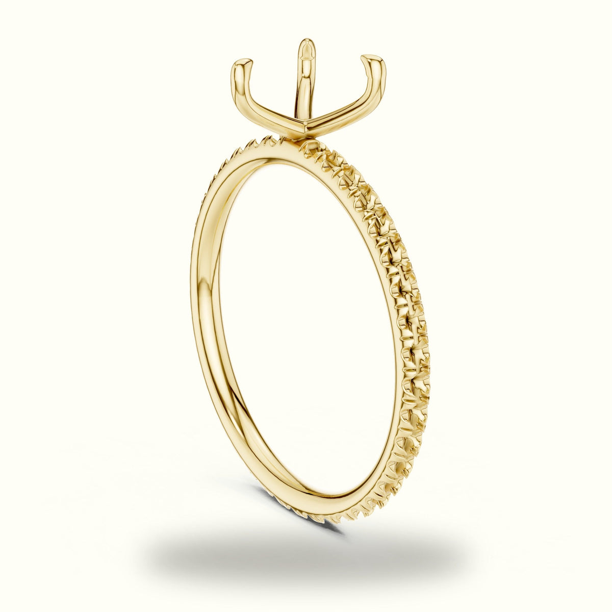 Heart Peg Head Lab-Grown Diamond Solitaire Ring — Yellow gold, view 1 | Crystal N Cuts