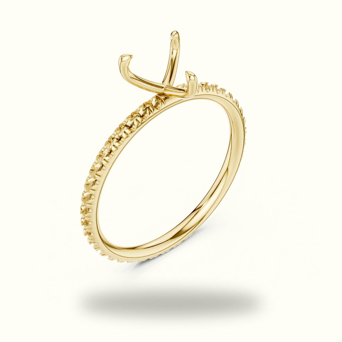 Heart Peg Head Lab-Grown Diamond Solitaire Ring — Yellow gold, view 2 | Crystal N Cuts