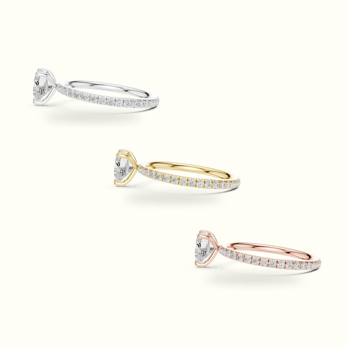 Heart Peg Head Lab-Grown Diamond Solitaire Ring — Rose gold, in yellow, white and rose gold | Crystal N Cuts