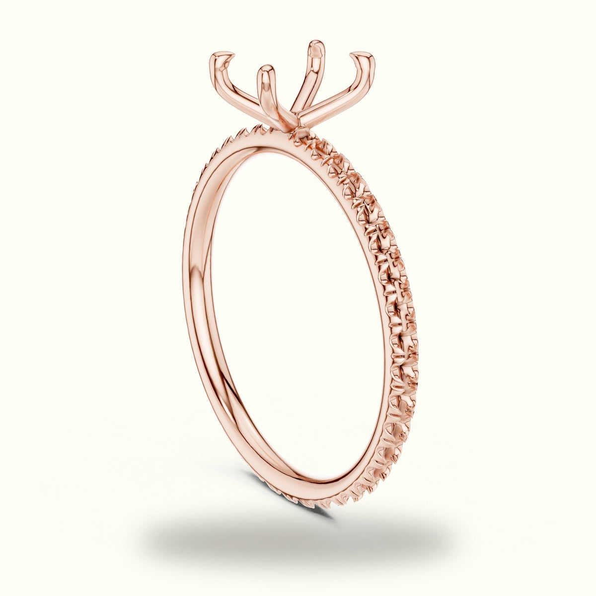 Oval Four-Prong Lab-Grown Diamond Solitaire Ring — Rose gold, view 1 | Crystal N Cuts