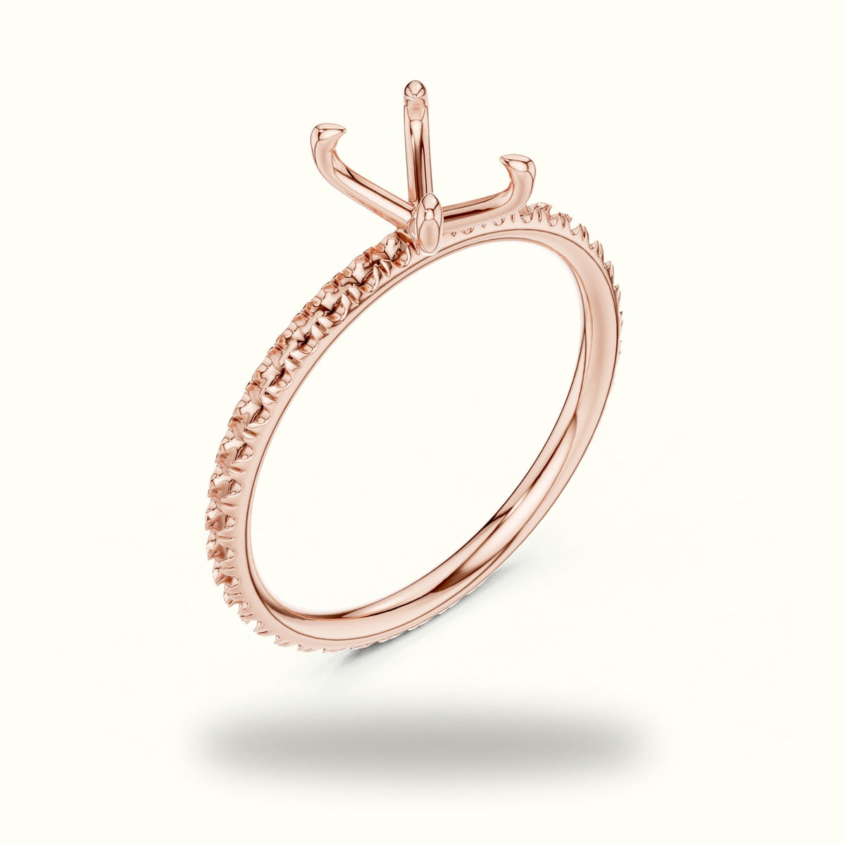 Oval Four-Prong Lab-Grown Diamond Solitaire Ring — Rose gold, view 2 | Crystal N Cuts