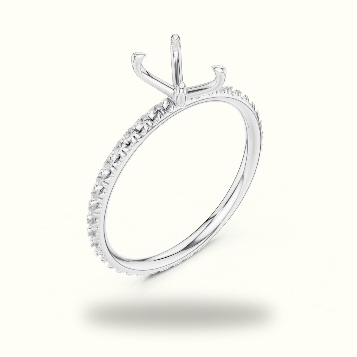 Oval Four-Prong Lab-Grown Diamond Solitaire Ring — White gold, view 2 | Crystal N Cuts