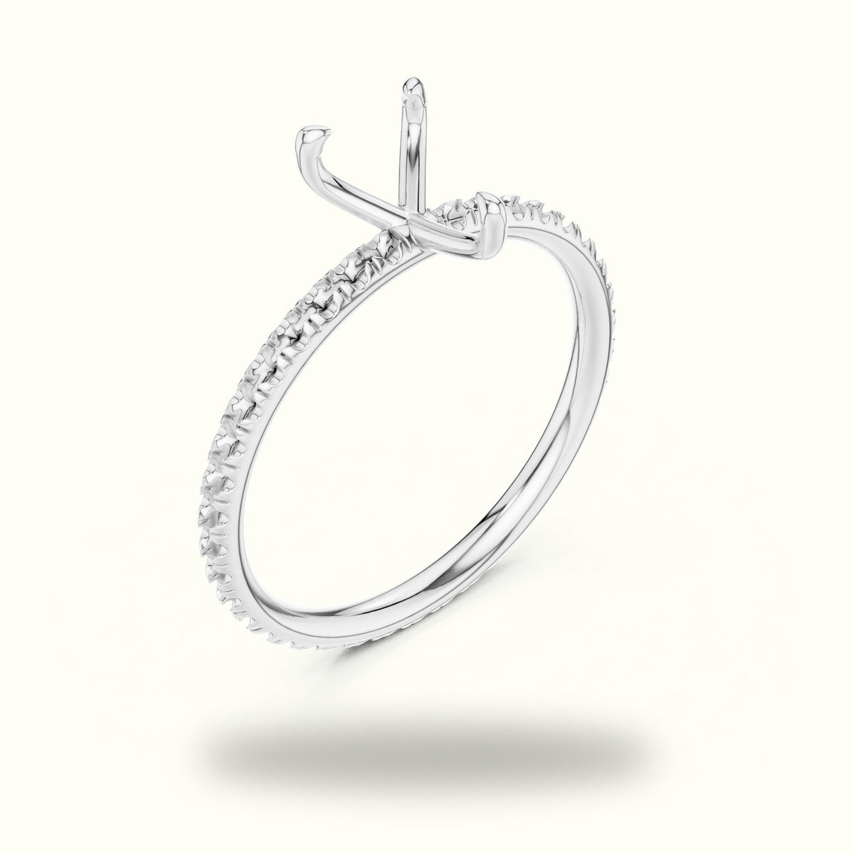Pear Shape Lab-Grown Diamond Solitaire Ring — White gold, view 2 | Crystal N Cuts