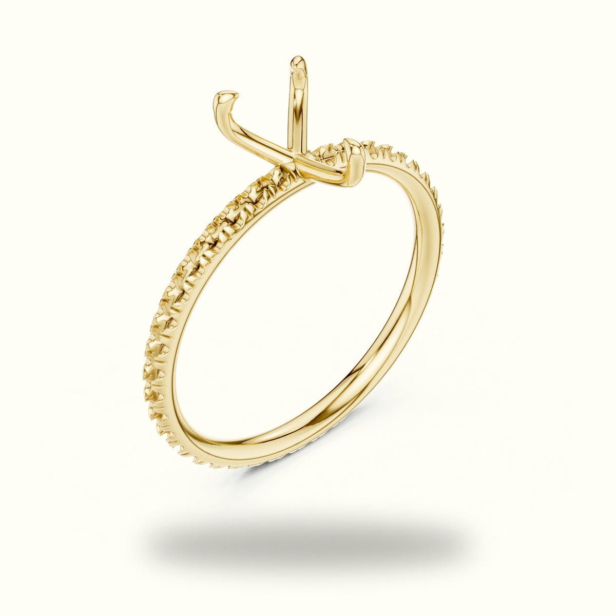 Pear Shape Lab-Grown Diamond Solitaire Ring — Yellow gold, view 2 | Crystal N Cuts