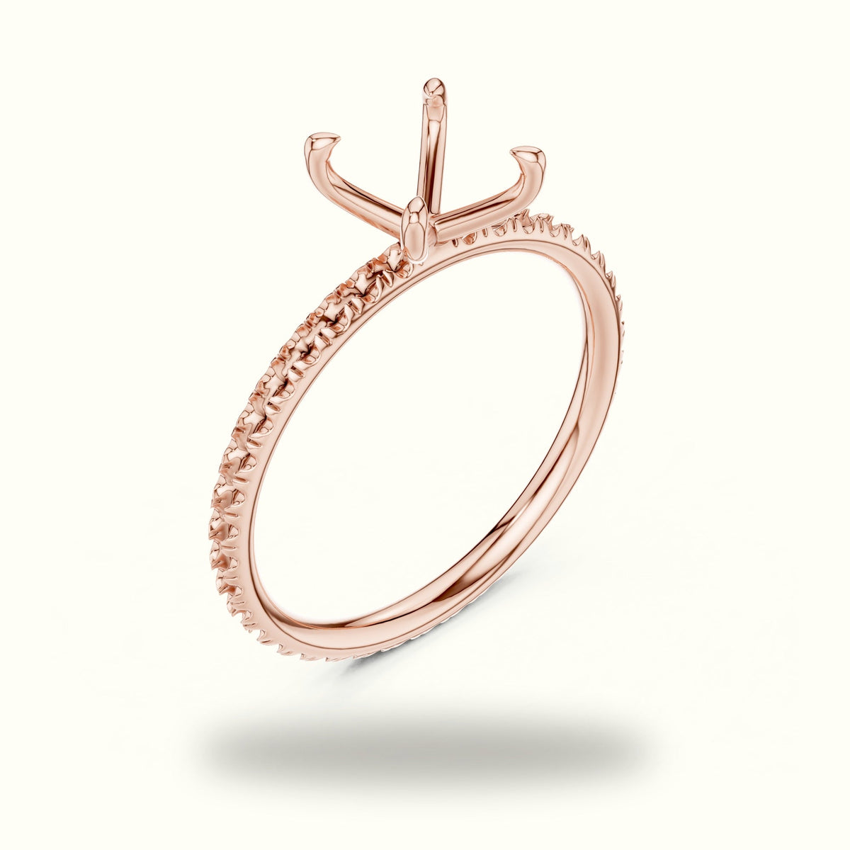 Princess Peg Head Lab-Grown Diamond Solitaire Ring — Rose gold, view 2 | Crystal N Cuts