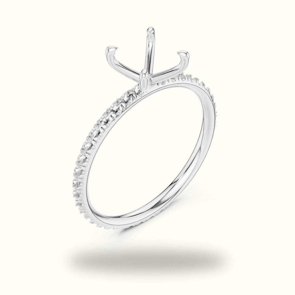 Princess Peg Head Lab-Grown Diamond Solitaire Ring — White gold, view 2 | Crystal N Cuts