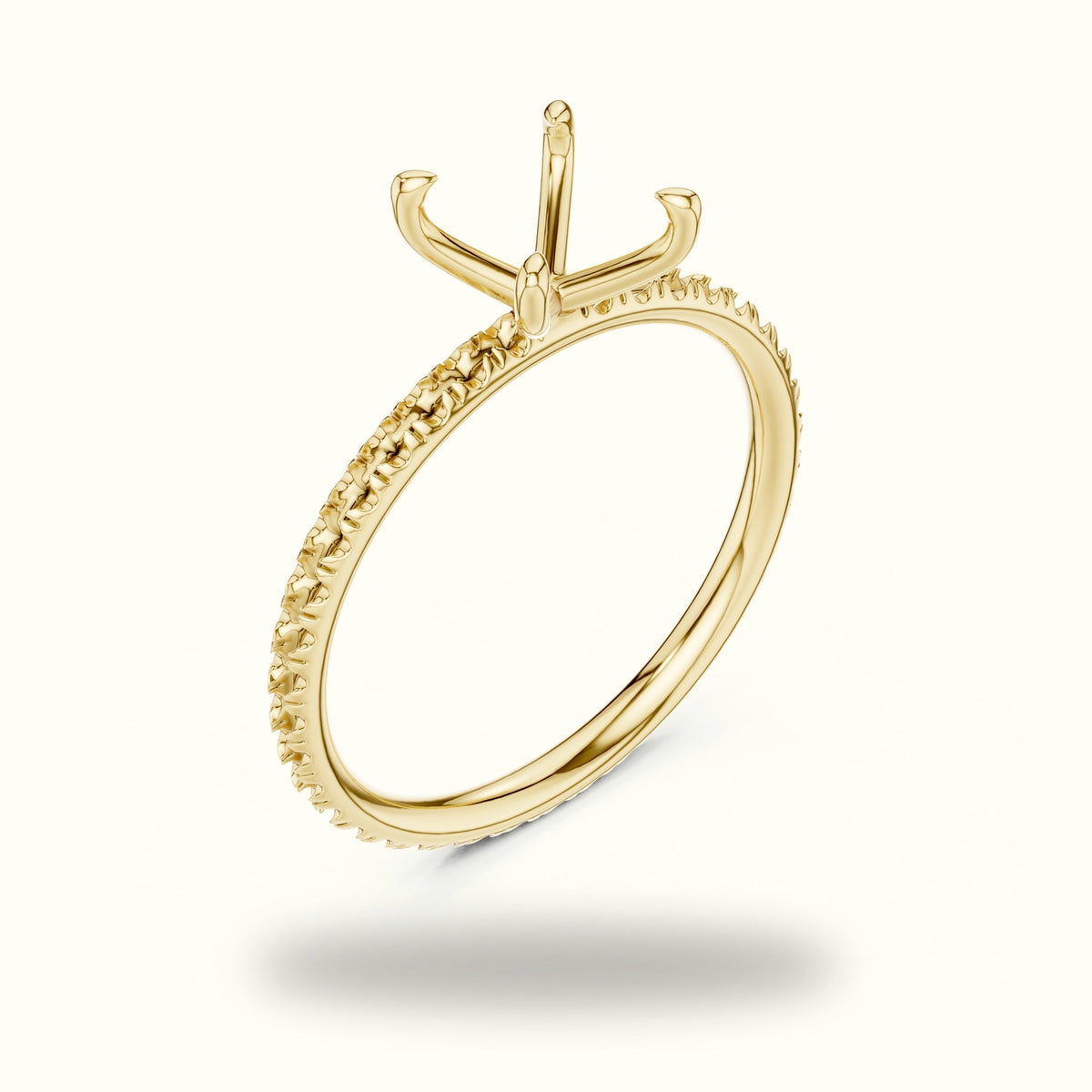 Princess Peg Head Lab-Grown Diamond Solitaire Ring — Yellow gold, view 2 | Crystal N Cuts