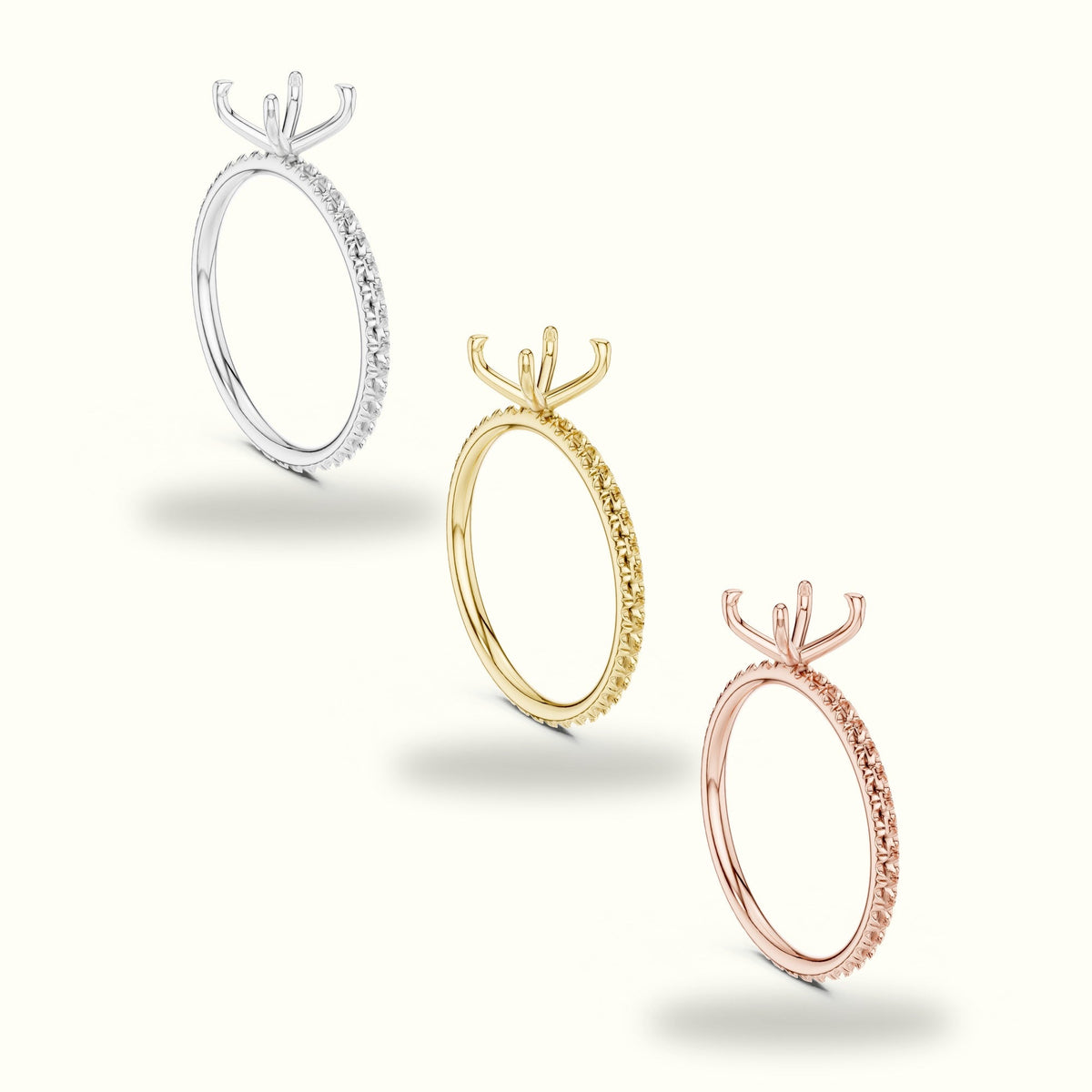 Princess Peg Head Lab-Grown Diamond Solitaire Ring — White gold, in yellow, white and rose gold | Crystal N Cuts