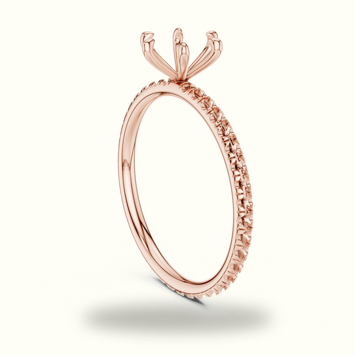 Six-Prong Classic Round Lab-Grown Diamond Solitaire Ring — Rose gold, view 1 | Crystal N Cuts