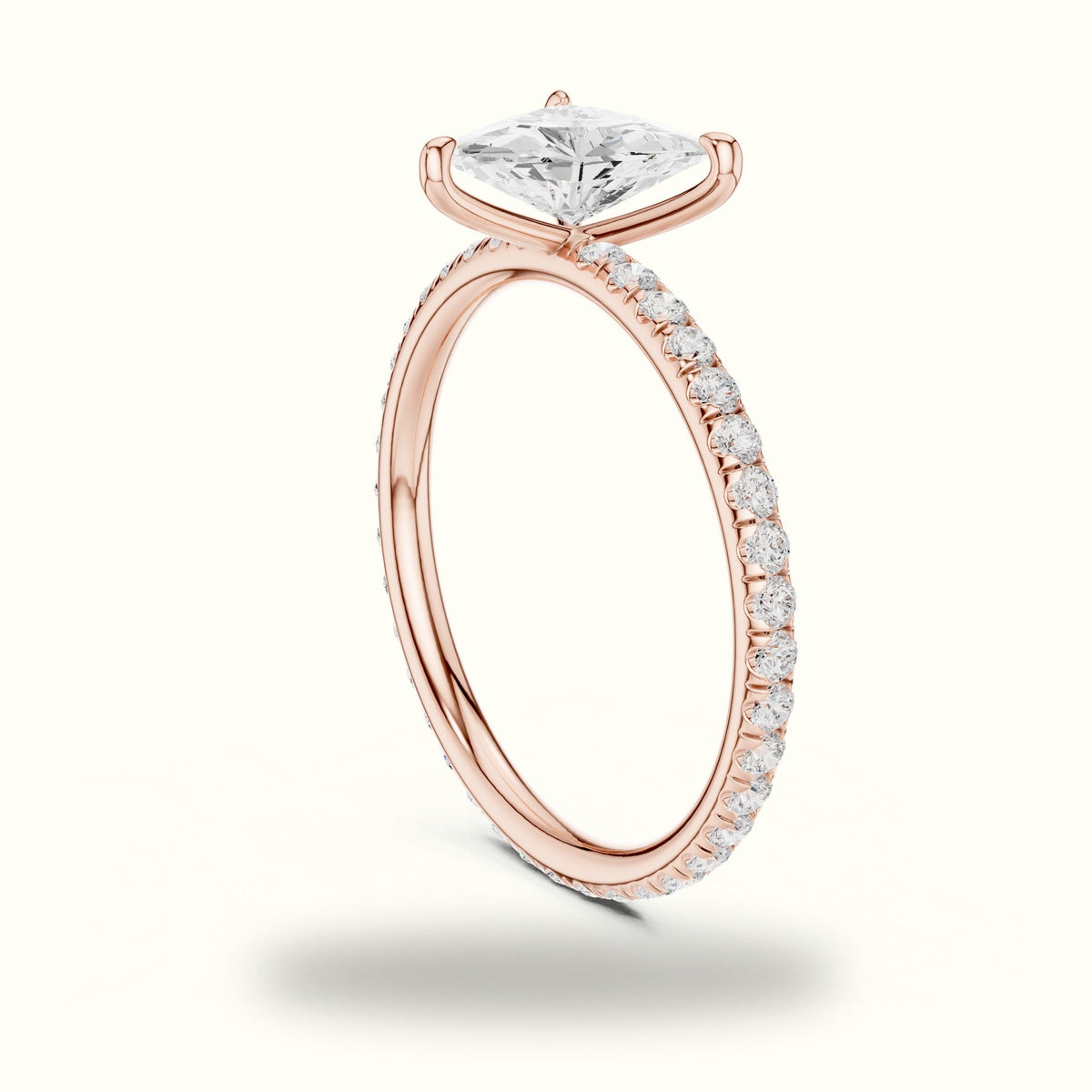 Trillion Shape Lab-Grown Diamond Solitaire Ring — Rose gold, view 1 | Crystal N Cuts