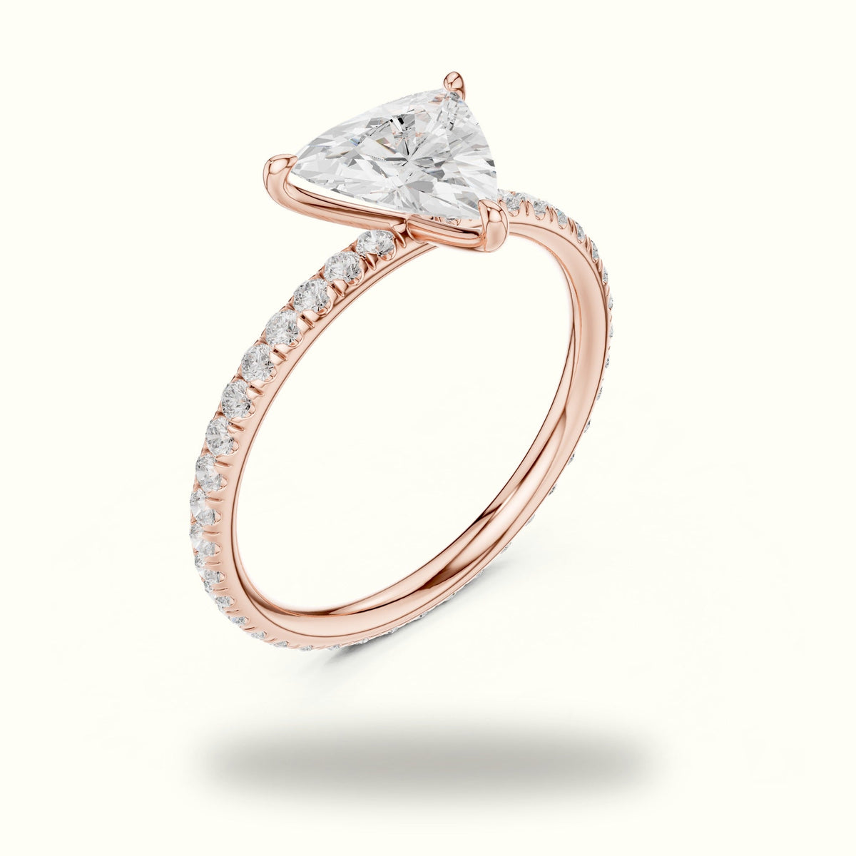 Trillion Shape Lab-Grown Diamond Solitaire Ring — Rose gold, view 2 | Crystal N Cuts