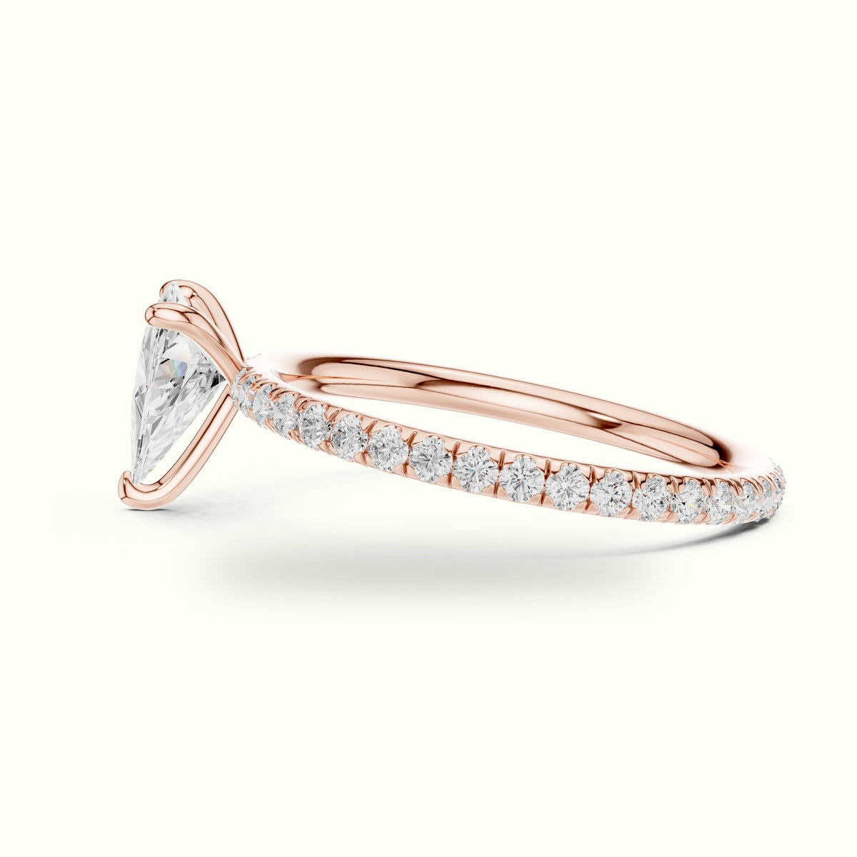 Trillion Shape Lab-Grown Diamond Solitaire Ring — Rose gold, view 3 | Crystal N Cuts