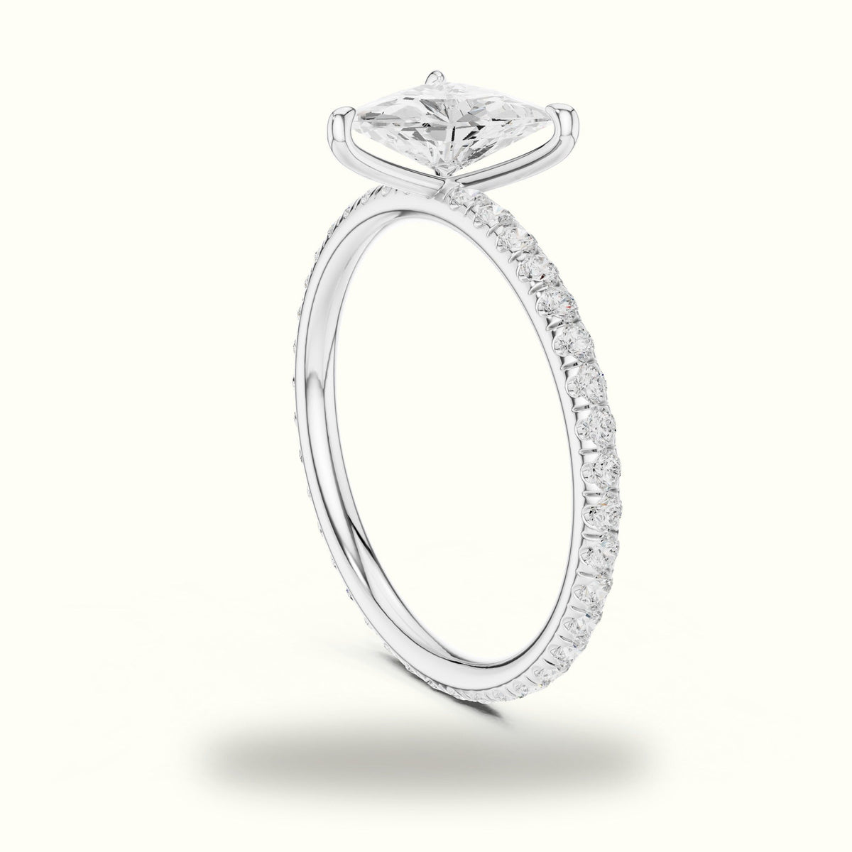 Trillion Shape Lab-Grown Diamond Solitaire Ring — White gold, view 1 | Crystal N Cuts