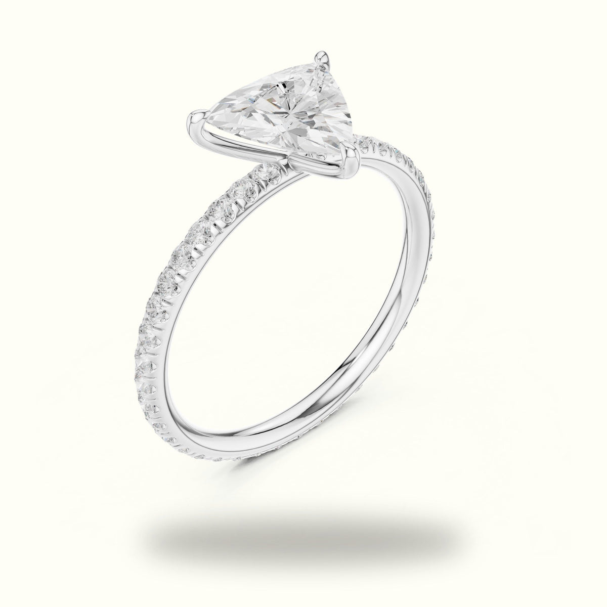Trillion Shape Lab-Grown Diamond Solitaire Ring — White gold, view 2 | Crystal N Cuts