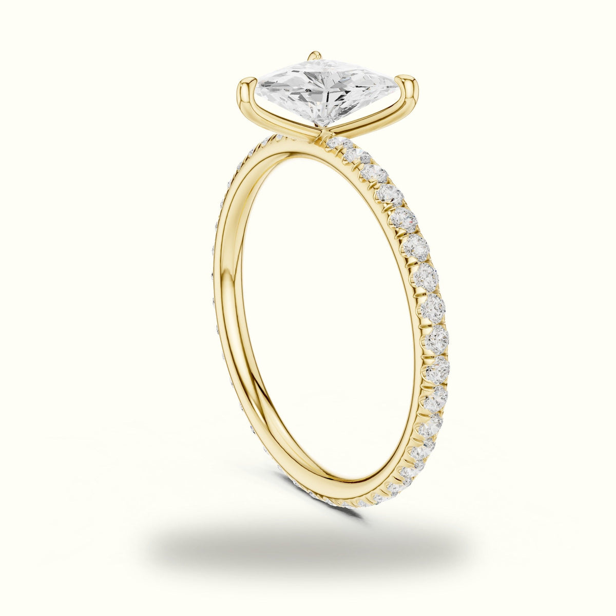 Trillion Shape Lab-Grown Diamond Solitaire Ring — Yellow gold, view 1 | Crystal N Cuts