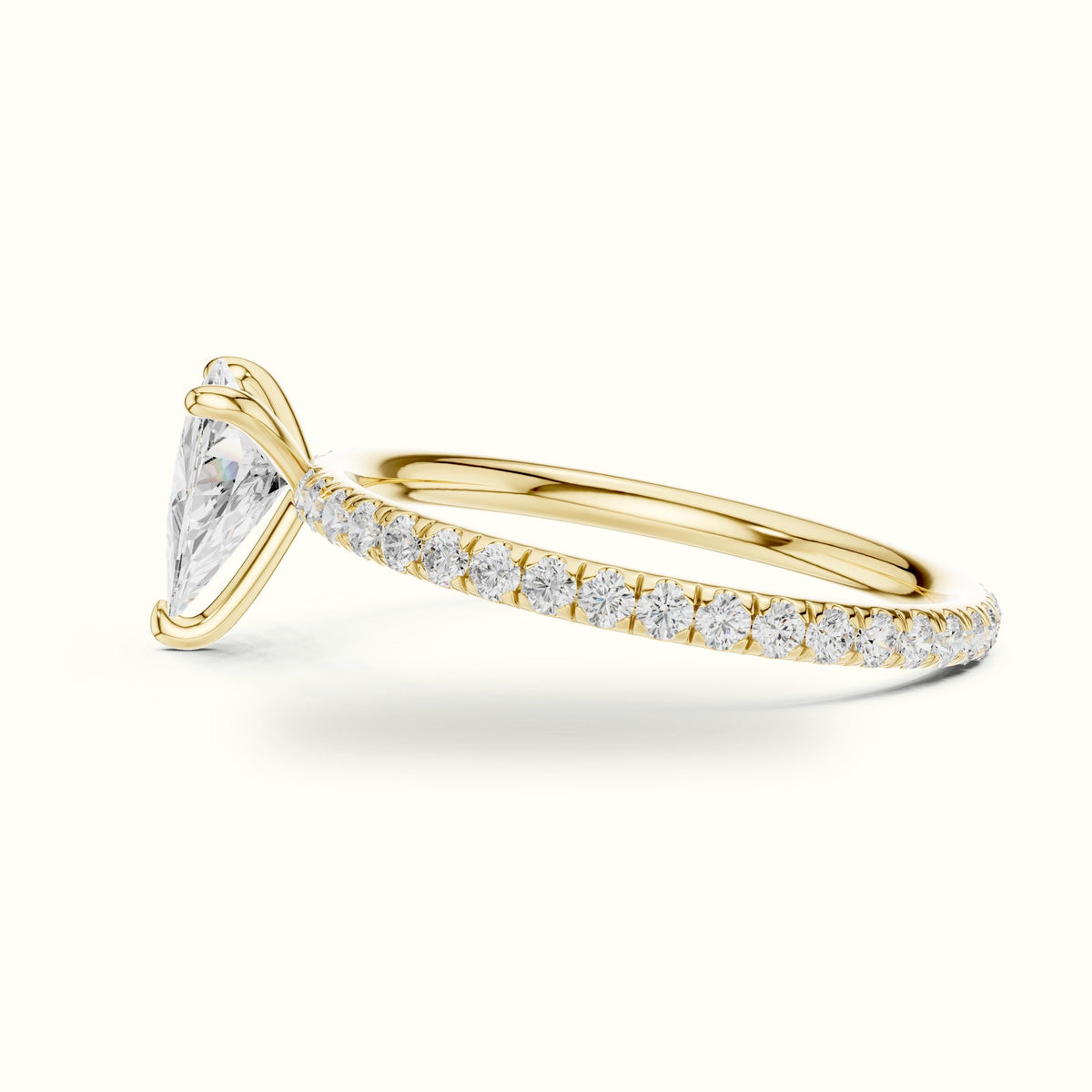 Trillion Shape Lab-Grown Diamond Solitaire Ring — Yellow gold, view 3 | Crystal N Cuts