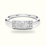 Classic Bar Frame Setting Round Lab-Grown Diamond Ring