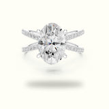 Oval Cut Split Shank Pavé Engagement Ring