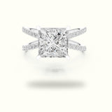 Princess Cut Split Shank Pavé Engagement Ring