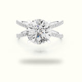 Round Cut Split Shank Pavé Engagement Ring
