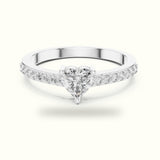 Three-Prong Heart Basket Lab-Grown Diamond Solitaire Ring