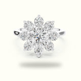 Round lab-grown diamond Flower Cluster Ring