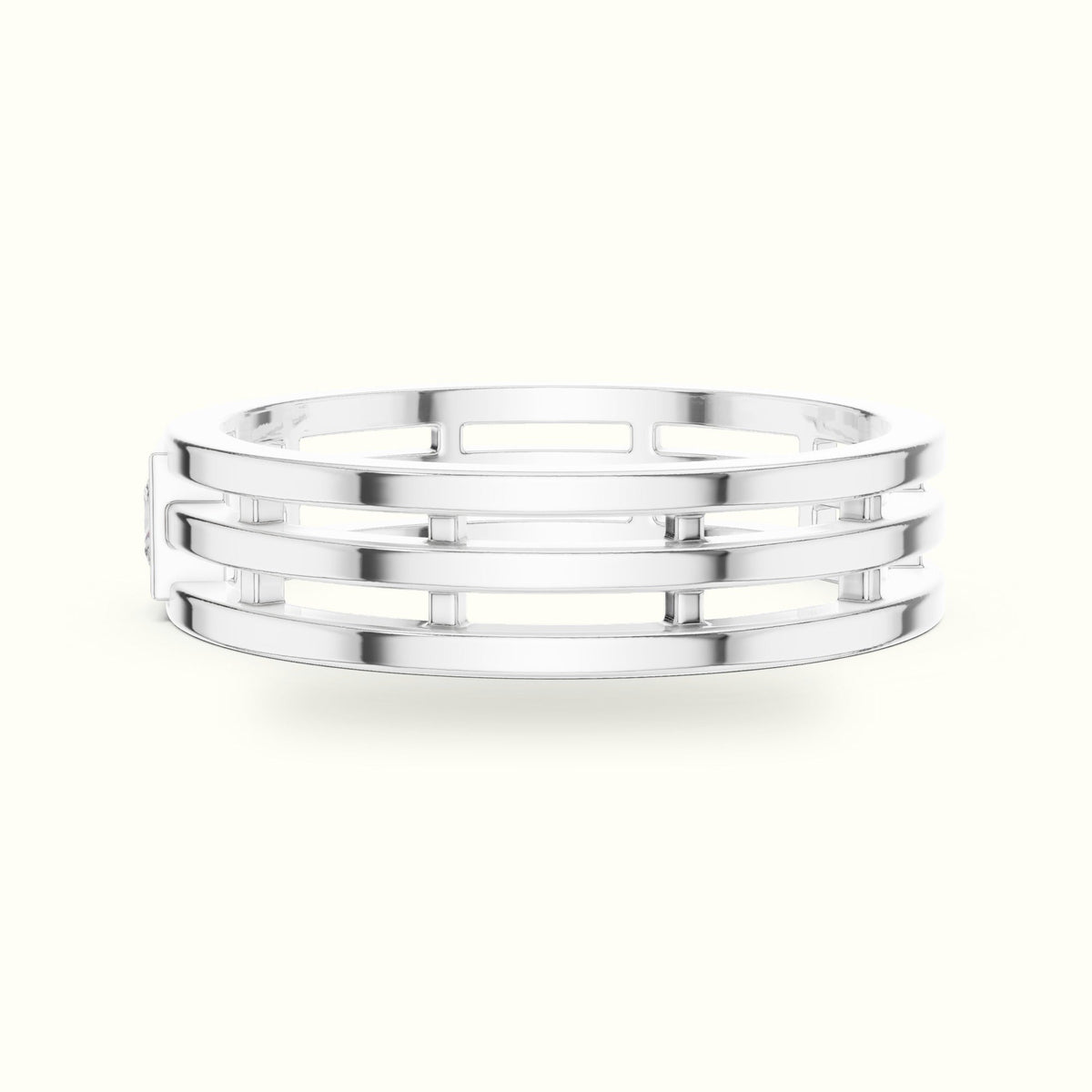 Princess Bezel Set Lab-Grown Diamond Ring — White gold, view 3 | Crystal N Cuts