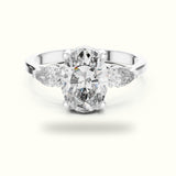 Oval Three-Stone Lab-Grown Diamond Ring