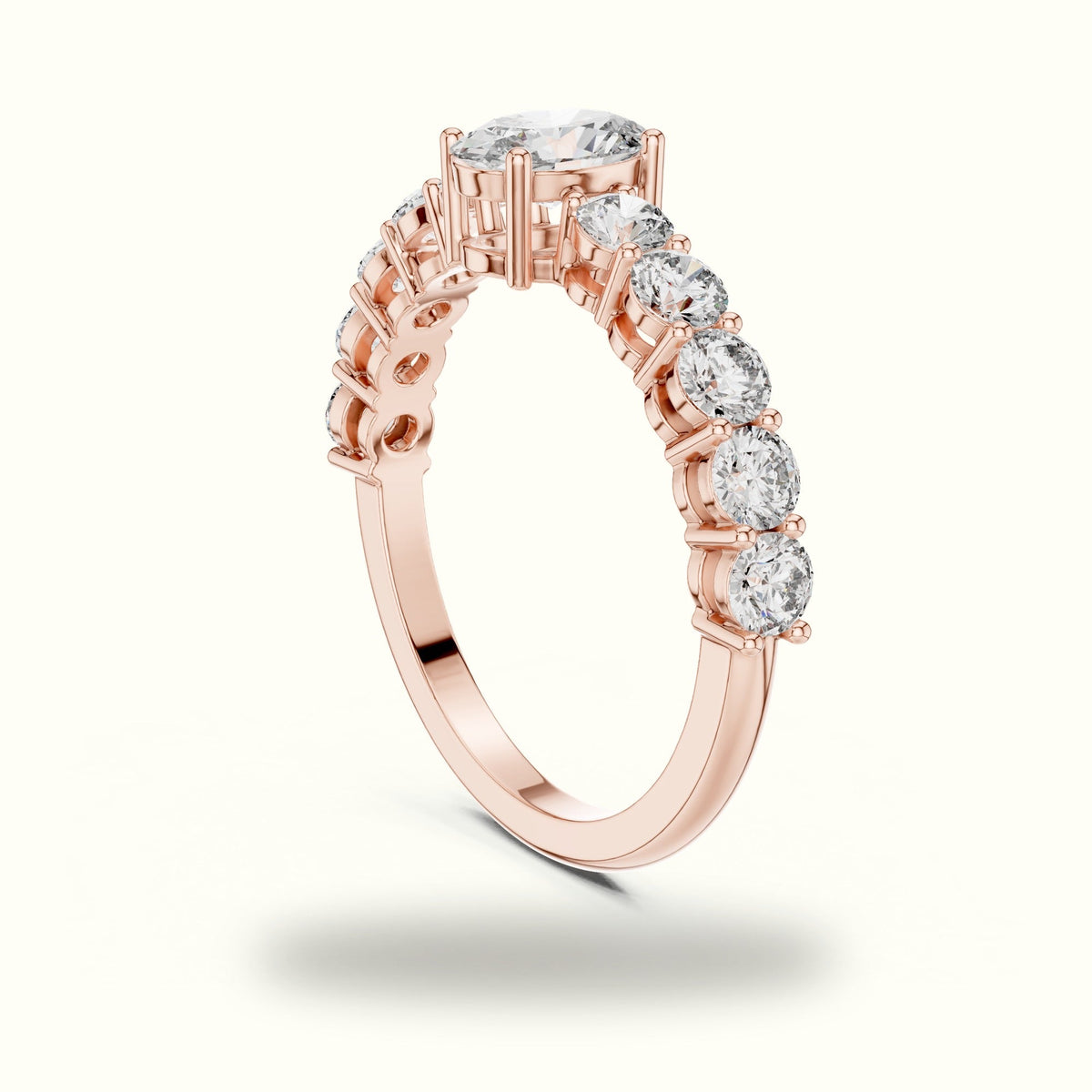 Four-Prong Oval Multi Stone Lab-Grown Diamond Solitaire Ring — Rose gold, view 1 | Crystal N Cuts