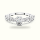 Four-Prong Oval Multi Stone Lab-Grown Diamond Solitaire Ring