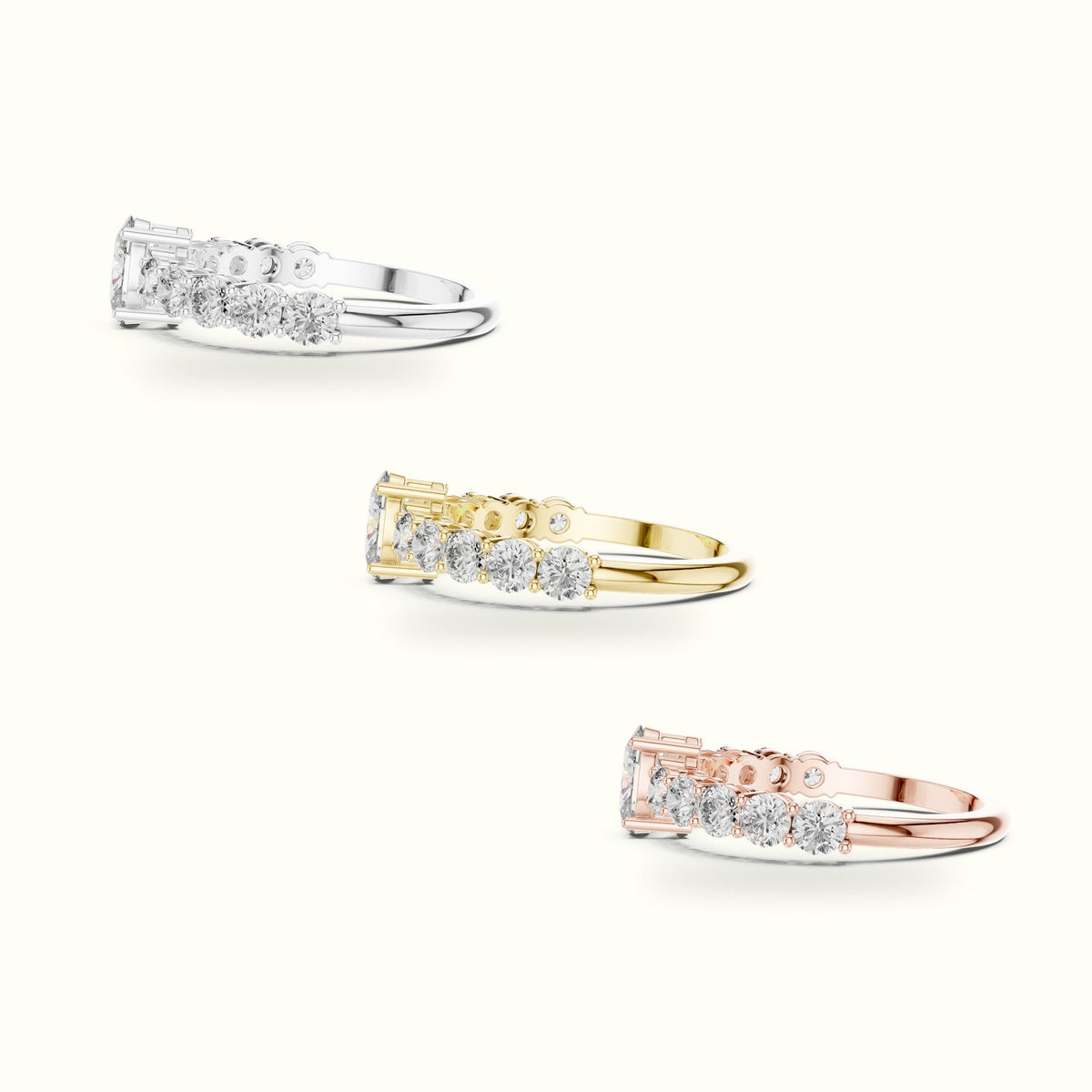 Four-Prong Oval Multi Stone Lab-Grown Diamond Solitaire Ring — Rose gold, in yellow, white and rose gold | Crystal N Cuts
