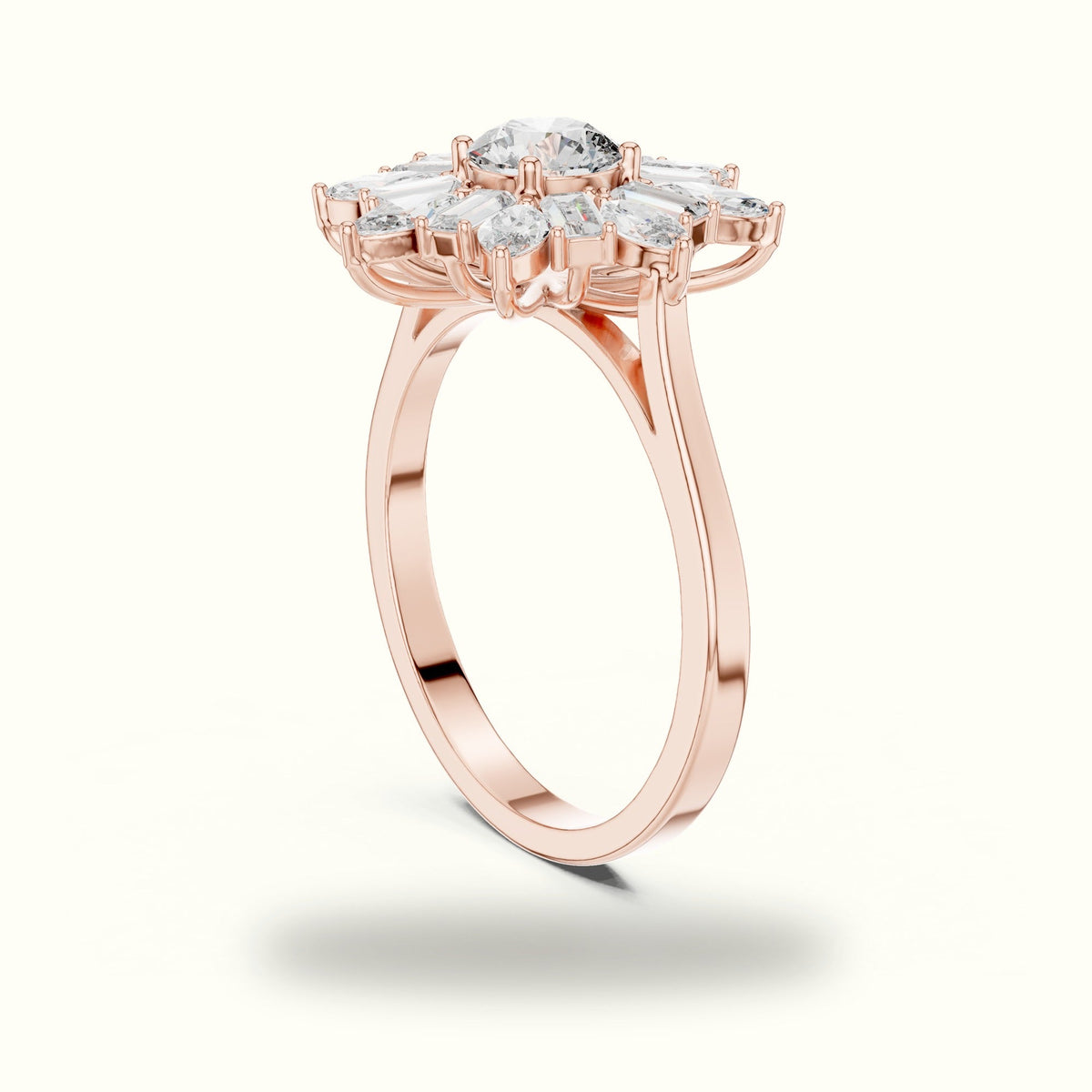 Mix Shape Lab-Grown Diamond Fashion Ring | ALR-65 — Rose gold, view 1 | Crystal N Cuts