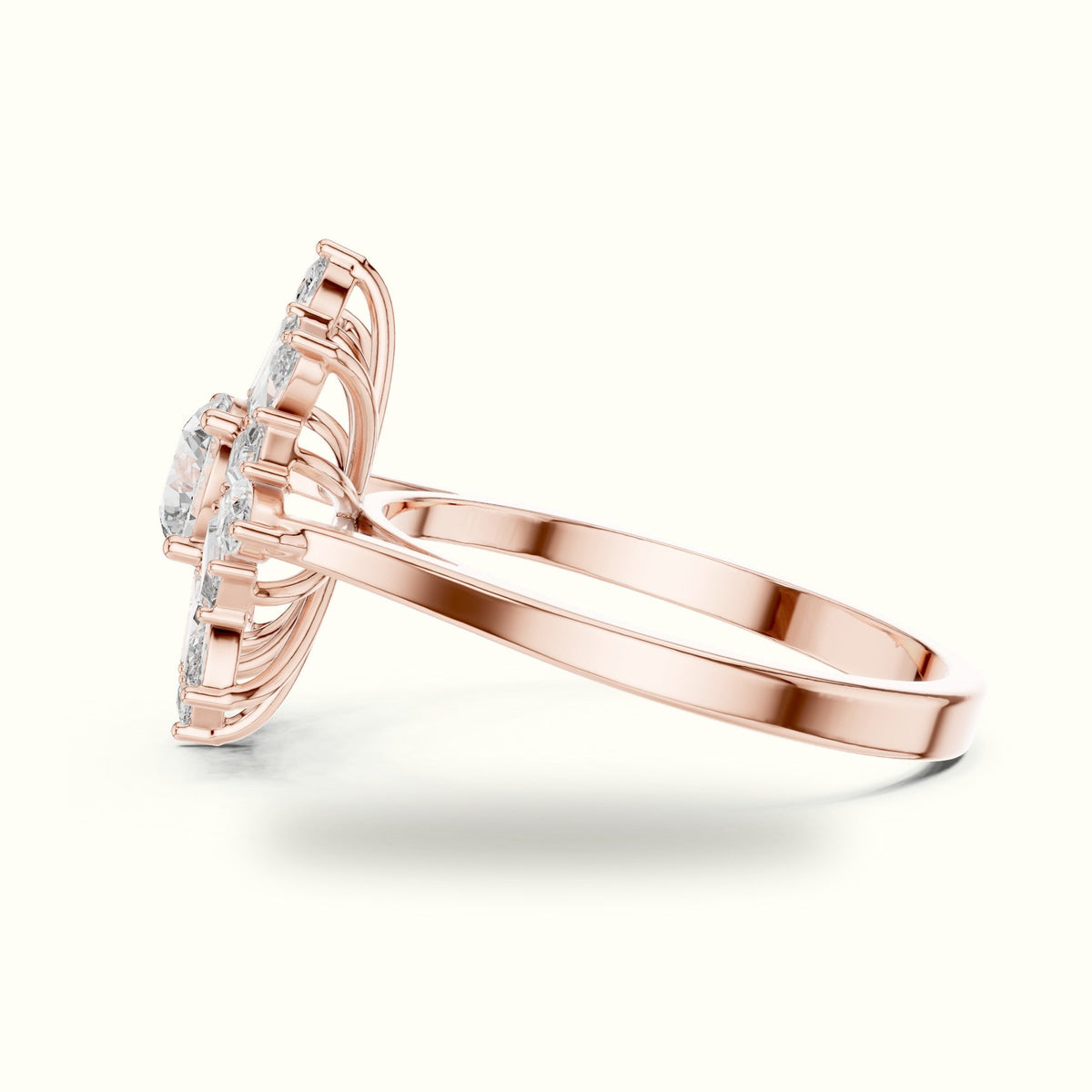 Mix Shape Lab-Grown Diamond Fashion Ring | ALR-65 — Rose gold, view 3 | Crystal N Cuts