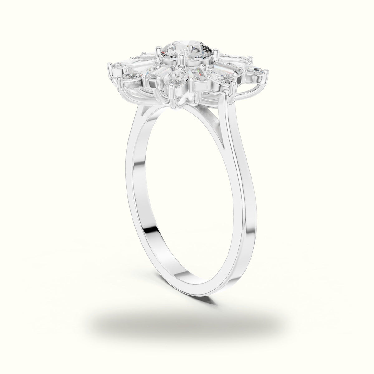 Mix Shape Lab-Grown Diamond Fashion Ring | ALR-65 — White gold, view 1 | Crystal N Cuts