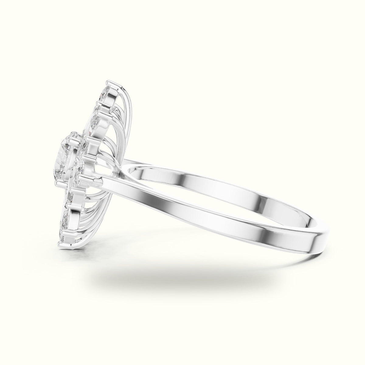 Mix Shape Lab-Grown Diamond Fashion Ring | ALR-65 — White gold, view 3 | Crystal N Cuts