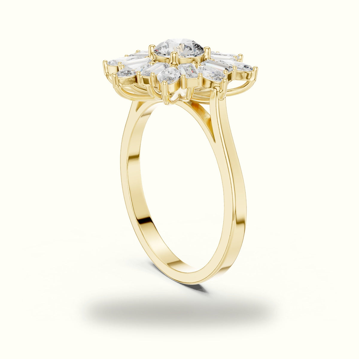 Mix Shape Lab-Grown Diamond Fashion Ring | ALR-65 — Yellow gold, view 1 | Crystal N Cuts